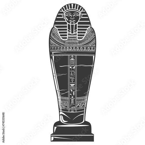 Silhouette ancient egypt sarcophagus black color only