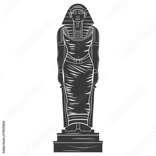 Silhouette ancient egypt sarcophagus black color only