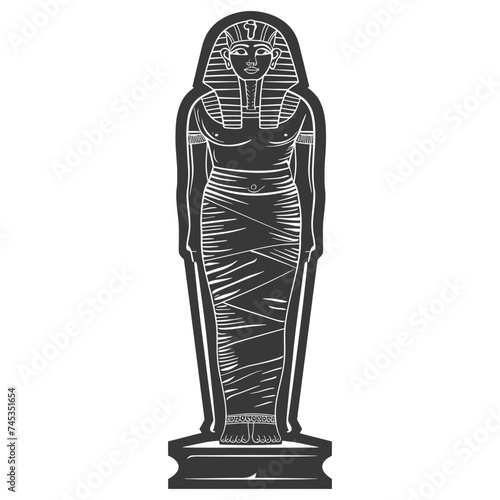 Silhouette ancient egypt sarcophagus black color only
