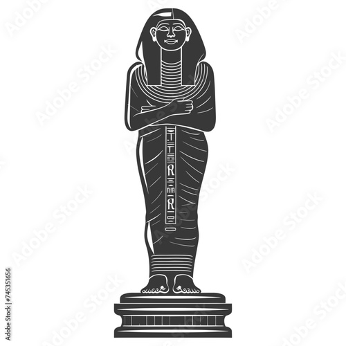 Silhouette ancient egypt sarcophagus black color only