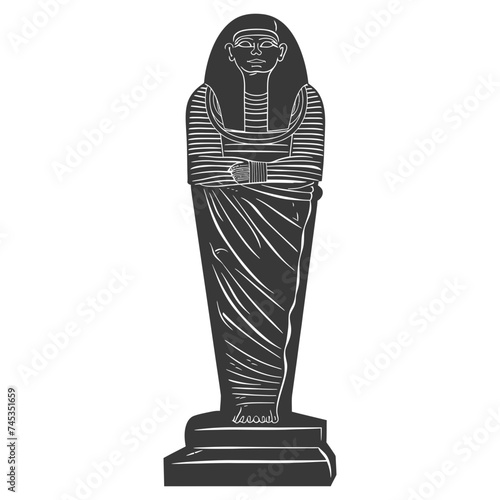 Silhouette ancient egypt sarcophagus black color only