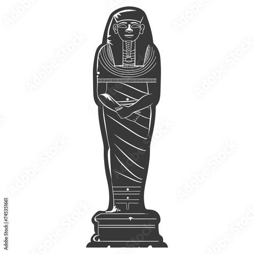 Silhouette ancient egypt sarcophagus black color only