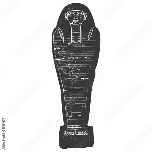 Silhouette ancient egypt sarcophagus black color only