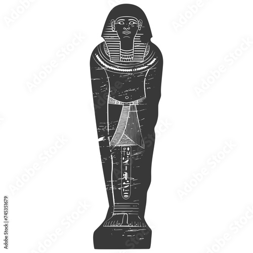 Silhouette ancient egypt sarcophagus black color only