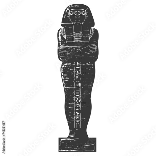 Silhouette ancient egypt sarcophagus black color only