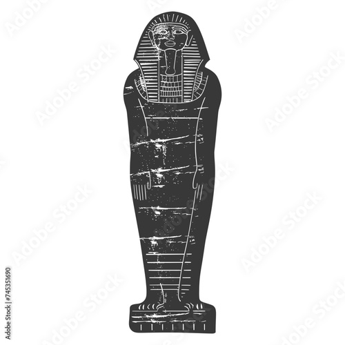 Silhouette ancient egypt sarcophagus black color only