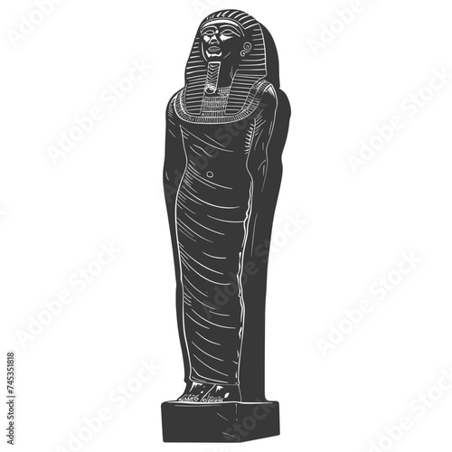 Silhouette ancient egypt sarcophagus black color only