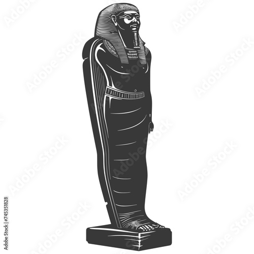 Silhouette ancient egypt sarcophagus black color only