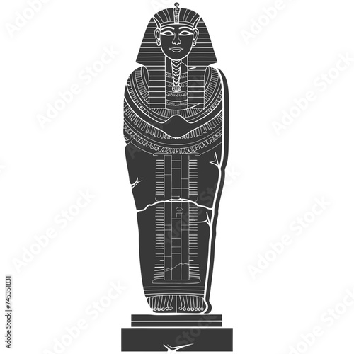 Silhouette ancient egypt sarcophagus black color only