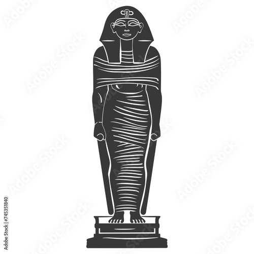 Silhouette ancient egypt sarcophagus black color only