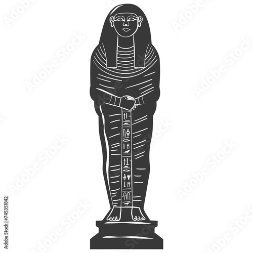 Silhouette ancient egypt sarcophagus black color only