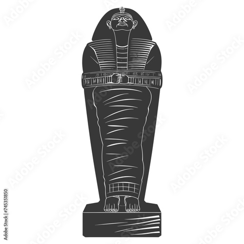 Silhouette ancient egypt sarcophagus black color only