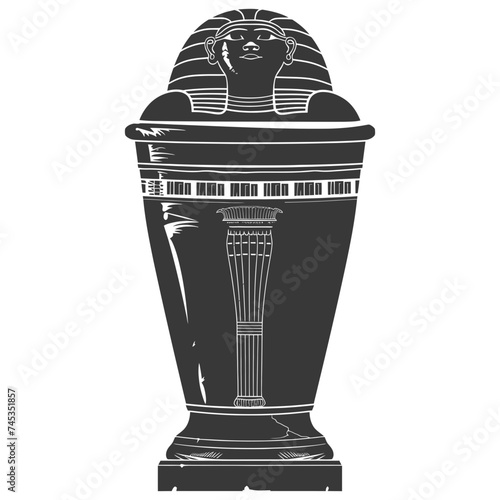 Silhouette ancient egypt sarcophagus black color only