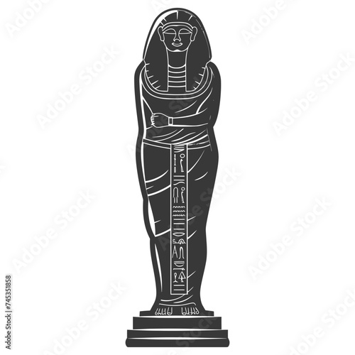 Silhouette ancient egypt sarcophagus black color only