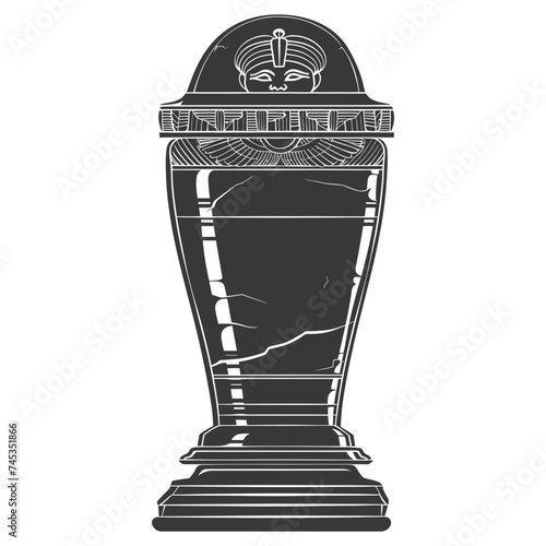 Silhouette ancient egypt sarcophagus black color only