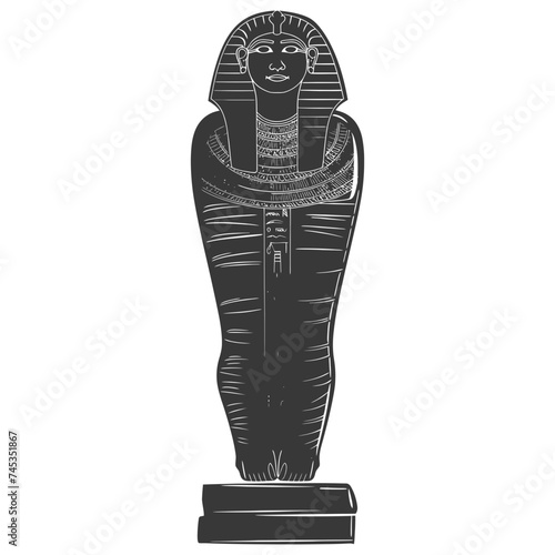 Silhouette ancient egypt sarcophagus black color only