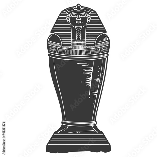 Silhouette ancient egypt sarcophagus black color only