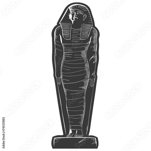 Silhouette ancient egypt sarcophagus black color only