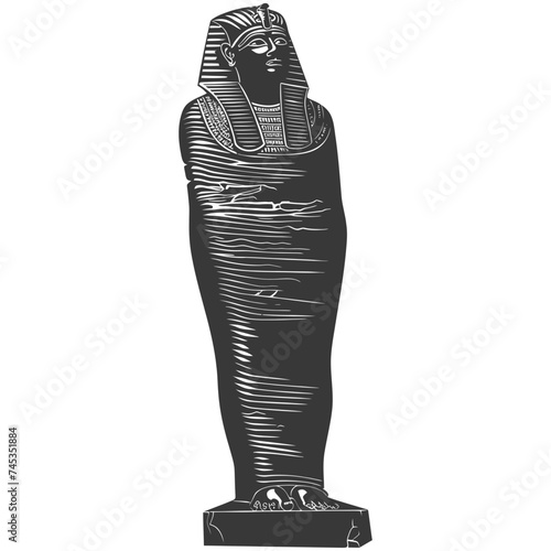 Silhouette ancient egypt sarcophagus black color only