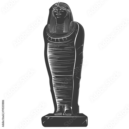 Silhouette ancient egypt sarcophagus black color only