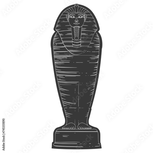 Silhouette ancient egypt sarcophagus black color only