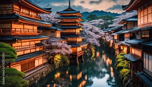 japan city scene, buildings in japan, japanese culture photo