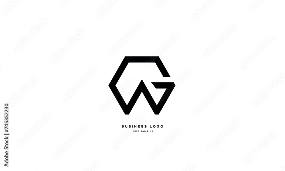 WG, GW, W, G, Abstract Letters Logo Monogram WG, GW, W, G, Abstract Letters Logo Monogram