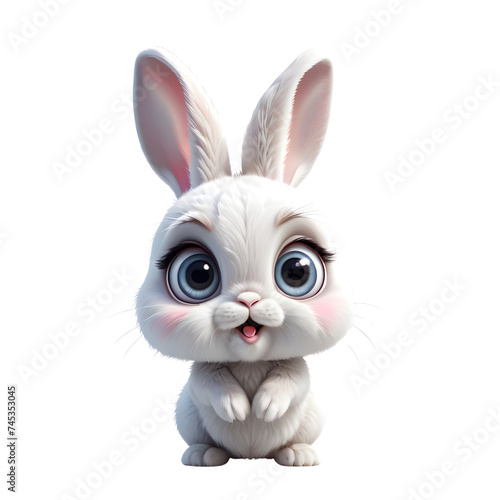 Cute rabbit cartoon 3D