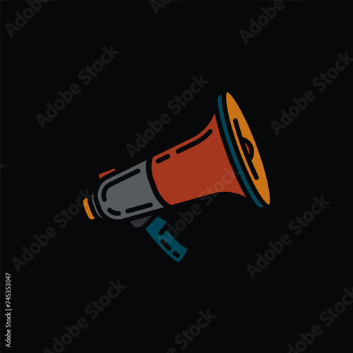 Original vector illustration. The contour icon of the speaker. A design element.