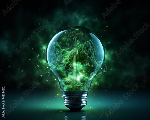 Futuristic Green Energy Background Incorporating Clean Power Concepts