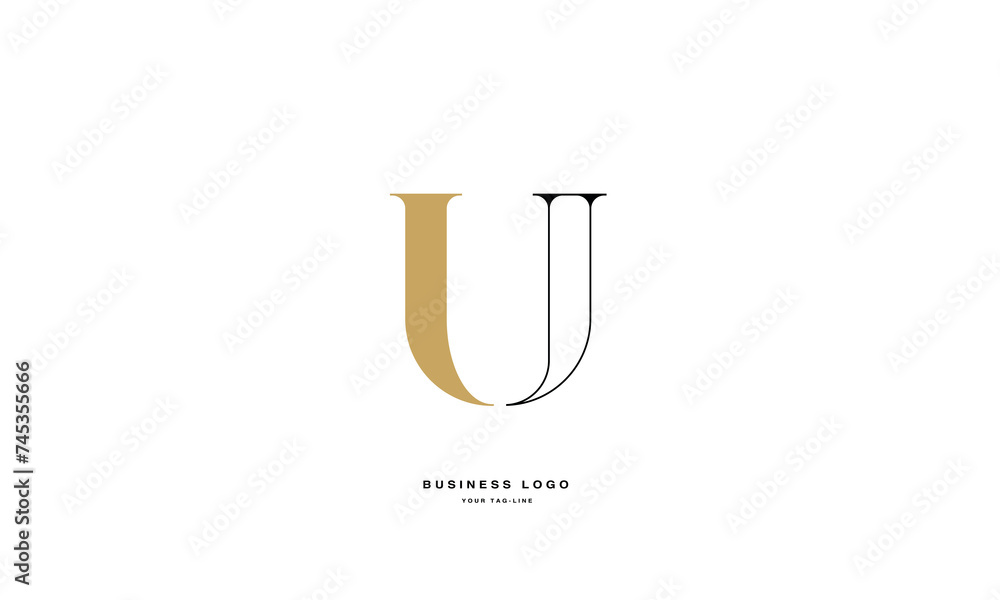 UJ, JU, U, J, Abstract Letters Logo Monogram UJ, JU, U, J, Abstract Letters Logo Monogram