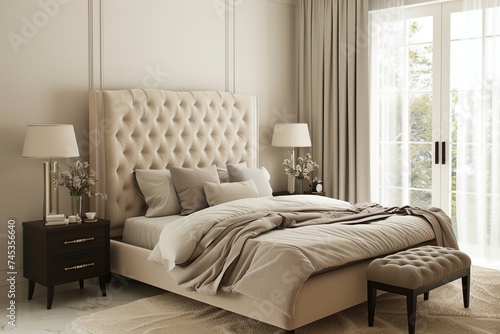 Stylish interior of modern bedroom