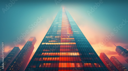 Wallpaper Mural Sunrise over the tops of big city buildings Torontodigital.ca