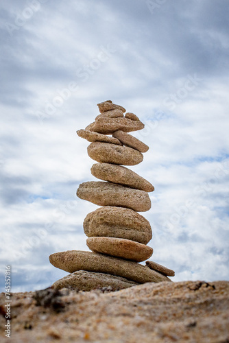 Stacked rocks at the beach