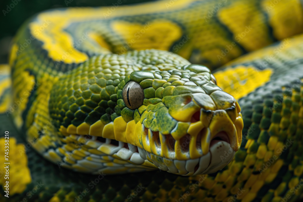 Close up of a python