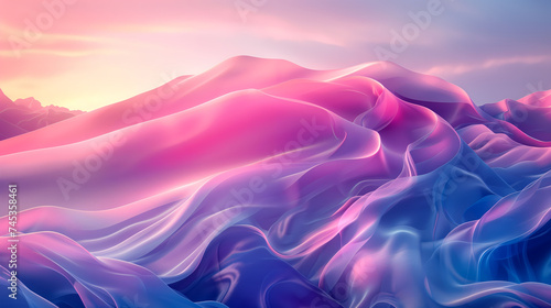 Serenity Waves: Abstract Dunes in Purple Hues