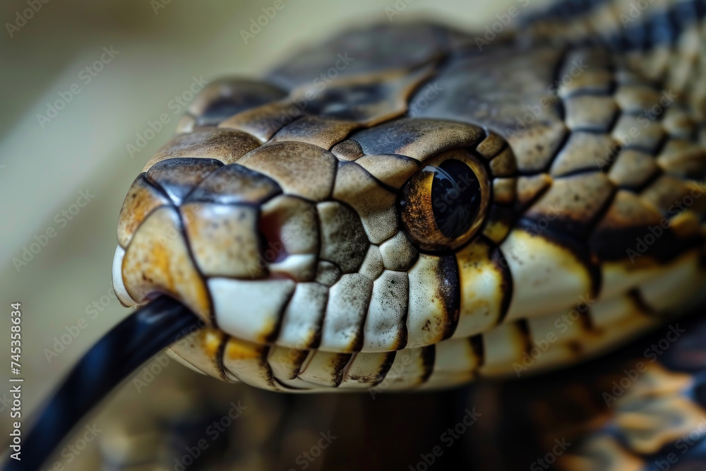Close up of a snake in a nature Close up of a snake in a nature
