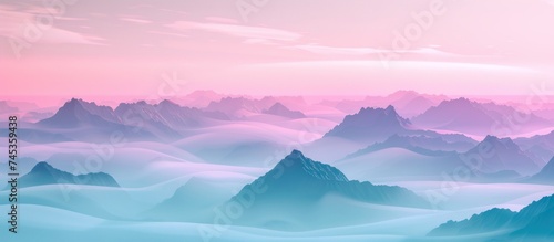 landscape mountain and wave purple background