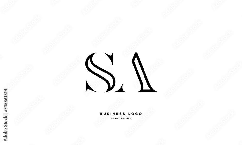 SA, AS, S, A, Abstract Letters Logo monogram