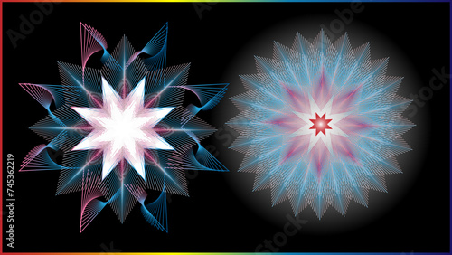 The vector dotted spiral vortex graphic is a visually interesting and complex image. The use of color, movement, and text all contribute to its overall effect.