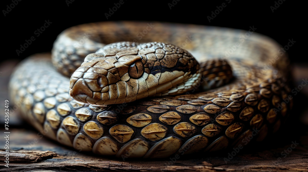Close up of a snake in a nature Close up of a snake in a nature