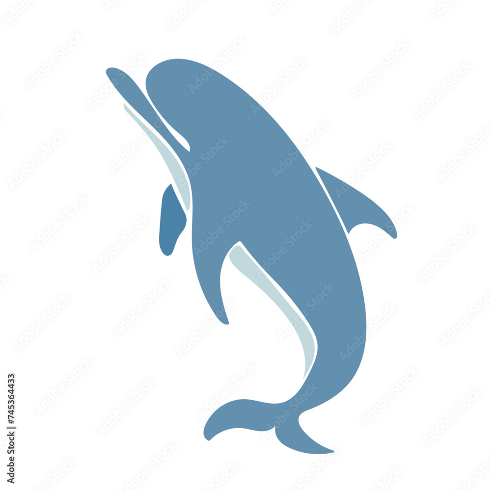 Fototapeta premium Aquatic mammal dolphin. Flat vector graphics.