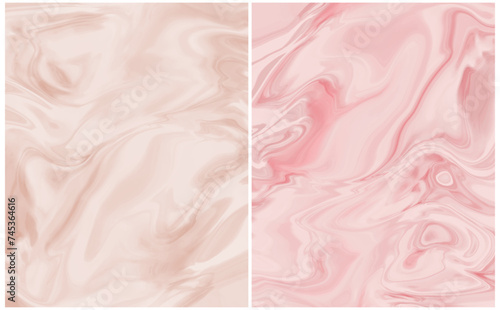 Soft Marble Backgrounds. Abstract Painted Vector Layouts. Background with Irregular Liquid Wavy Lines. Light Pink and Apricot Brown Marble Texture. Trendy Abstract Fluid Surfaces. No text. RGB.