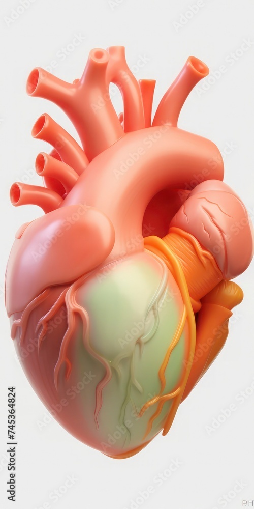 Realistic isolated image of a human heart. Generative AI Realistic isolated image of a human heart. Generative AI