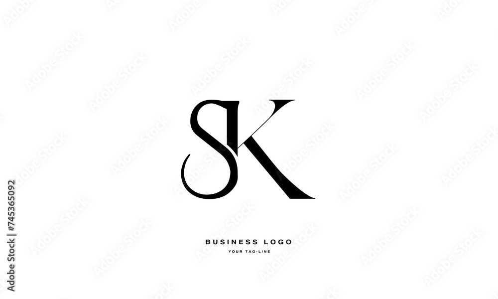 SK, KS, S, K, Abstract Letters Logo Monogram SK, KS, S, K, Abstract Letters Logo Monogram
