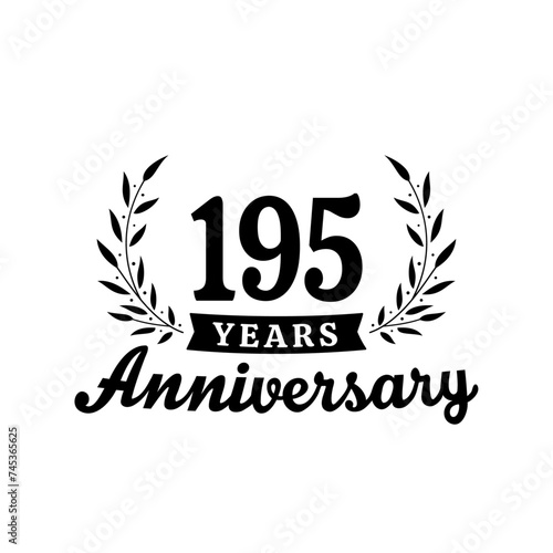 Celebrating 195 years anniversary logo design template. 195th anniversary celebrations logotype. Vector and illustrations. photo