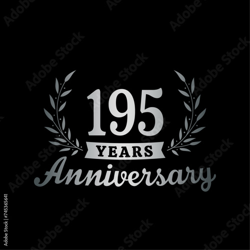 Celebrating 195 years anniversary logo design template. 195th anniversary celebrations logotype. Vector and illustrations. photo