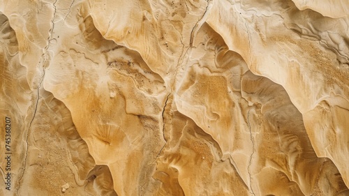 Sculpted Sandstone Texture Closeup - Close-up of naturally sculpted sandstone, showcasing intricate patterns and warm earthy tones. photo