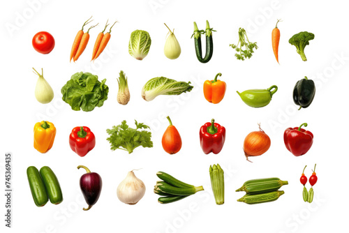 Healthy Vegetables Isolated on Transparent Background