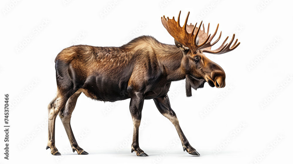 moose isolated on the white background moose isolated on the white background